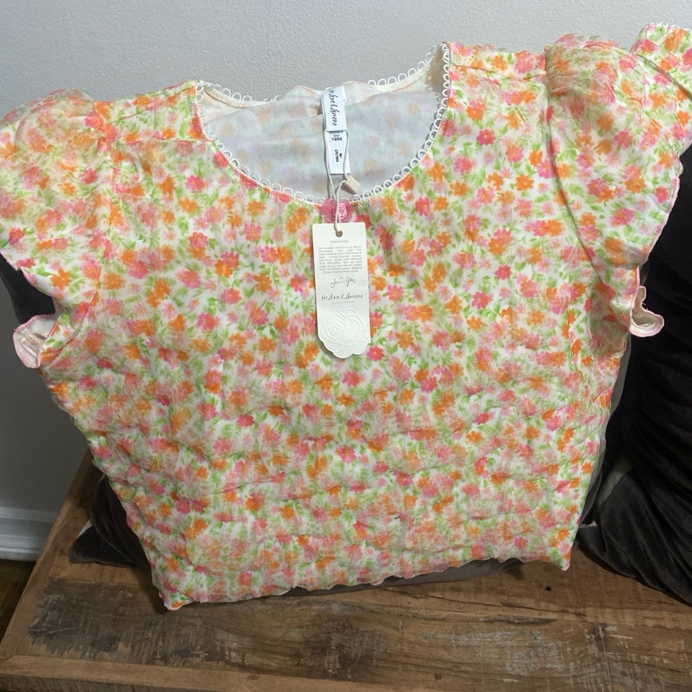 For Love And Lemons Pastel Floral Top